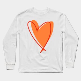 Orange HEART Long Sleeve T-Shirt